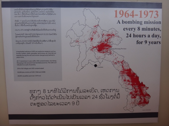 The extent of the US bombing on Laos