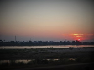 Sunset over the Mekong in Vientiane